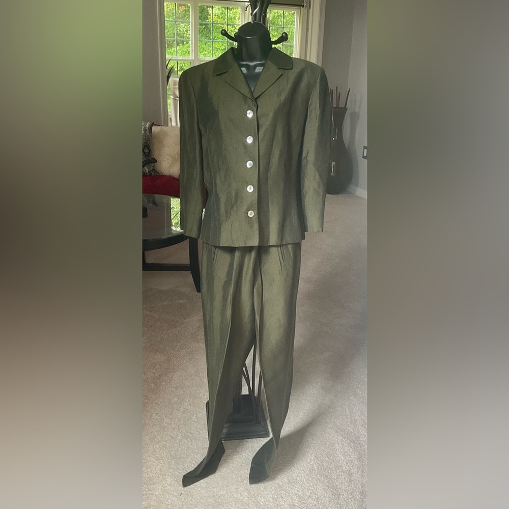 Two-piece pants suit by Kate Hill.